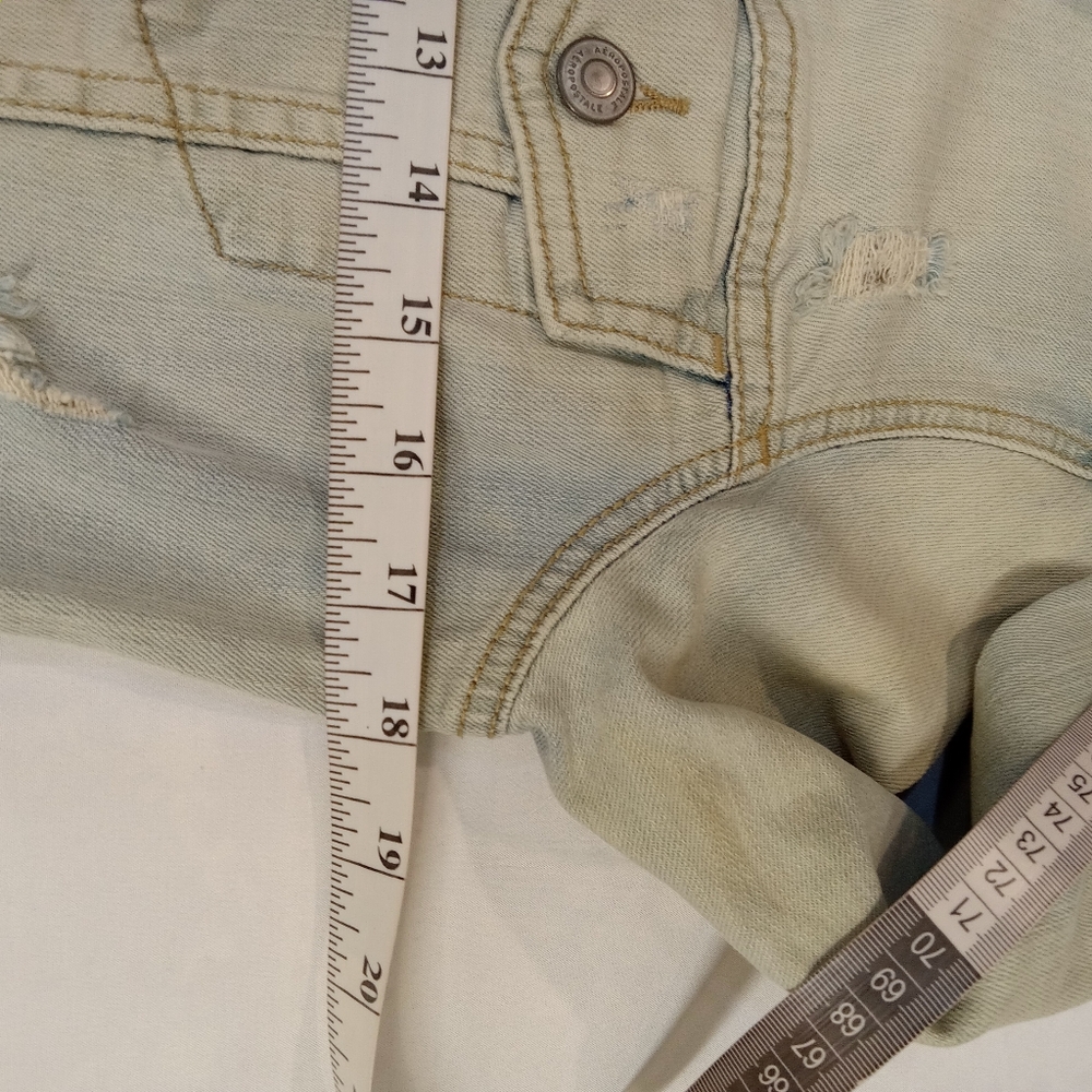 Aeropostale Women's Faded Blue Ripped Denim Jacket Size XS - Picture 8 of 16